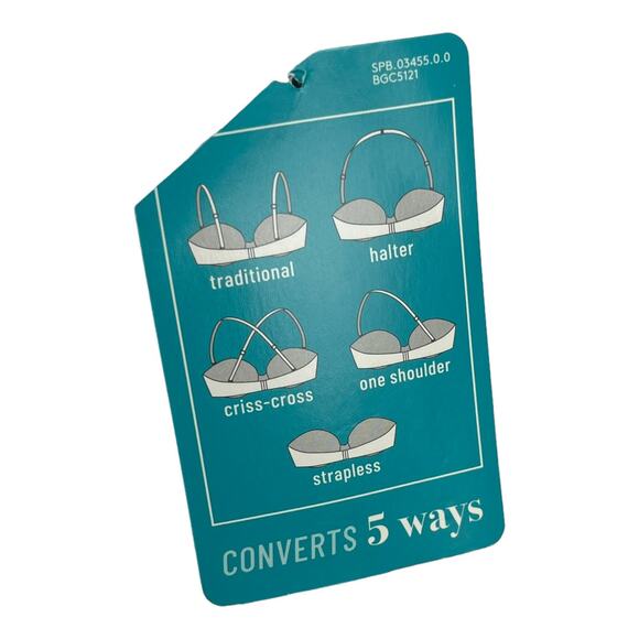 NEW Vanity Fair Black Strapless 5 Way Convertible Bra 42 C 74380 Underwire - Picture 6 of 6